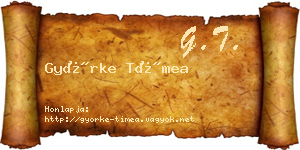Györke Tímea névjegykártya